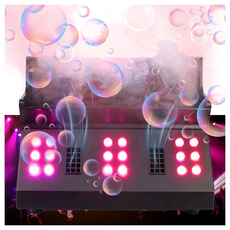 LIGHT4ME FOG DOUBLE BUBBLE profesjonalna wytwornica dymu i baniek efekt LED pilot