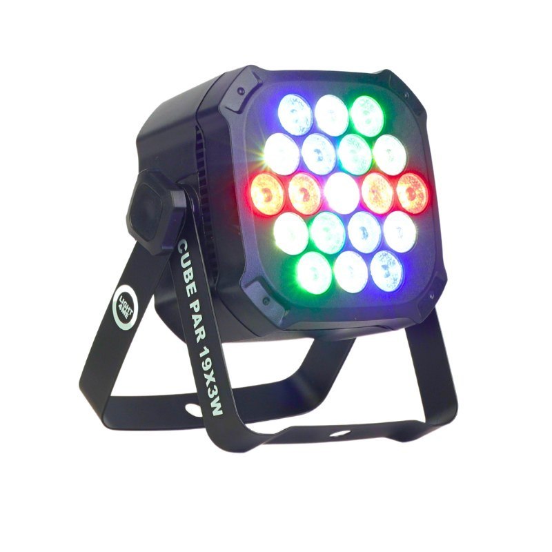 LIGHT4ME CUBE PAR 19X3W RGBW reflektor par oświetlenie sceniczne efekt świetlny LED