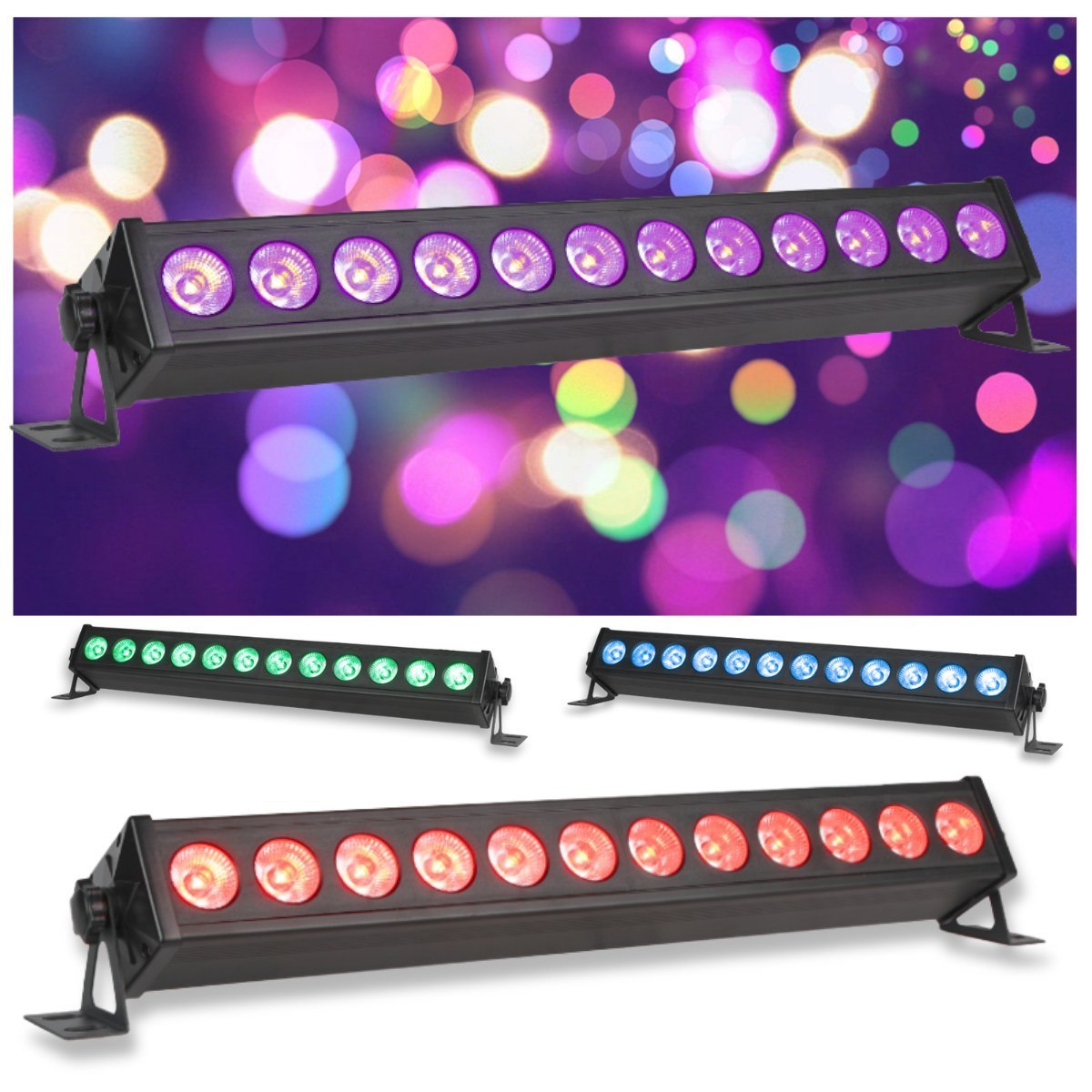 LIGHT4ME DECO BAR 12 RGB listwa oświetleniowa belka LED oświetlenie sceniczne dekoracja światłem pilot 12x3W