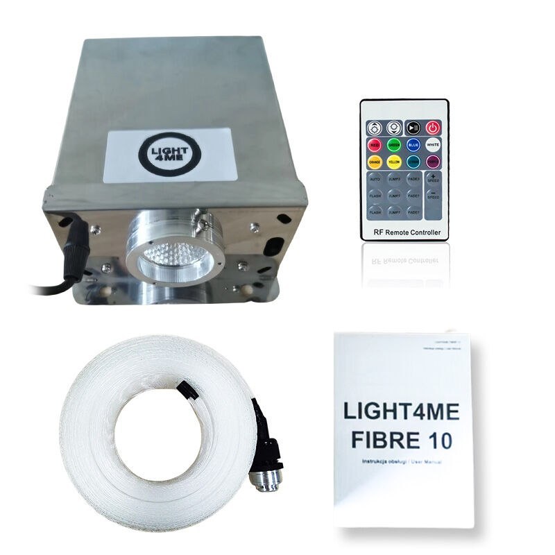 LIGHT4ME FIBRE 10 dekoracyjna siatka światłowodowa kurtyna 10 m + podświetlacz LED RGB 45W IP65 dekoracja światłem