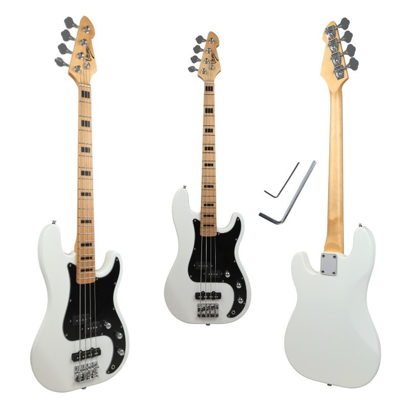 V-TONE PJB46 WH gitara basowa 4/4 biała Precision Jazz Bass 46" klucze imbusowe