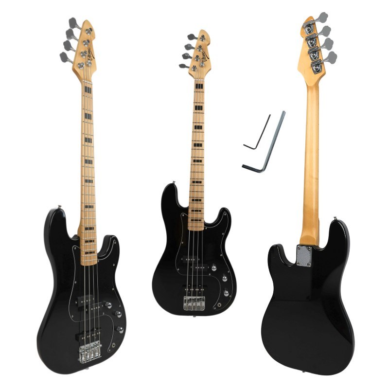 V-TONE PJB46 BK gitara basowa 4/4 czarna Precision Jazz Bass 46" klucze imbusowe