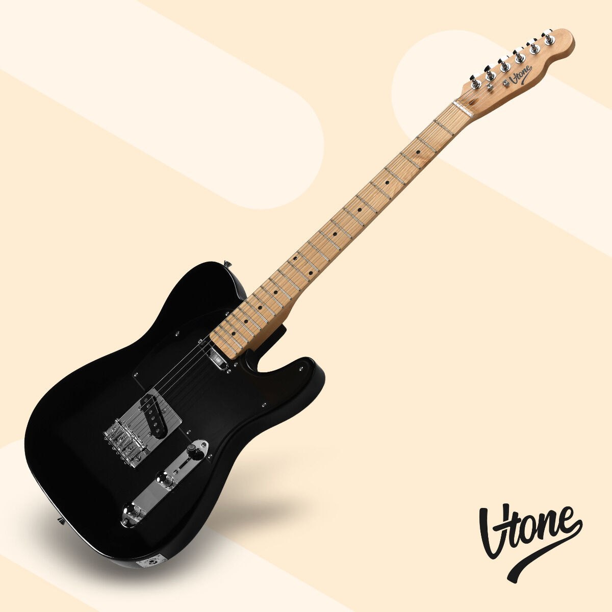 V-TONE ETL39 BK gitara elektryczna 4/4 telecaster 39" SS czarna klucze imbusowe
