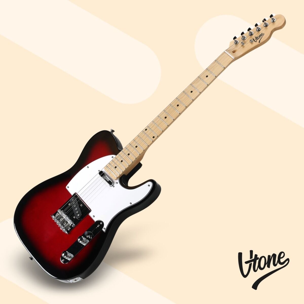 V-TONE ETL39 RB gitara elektryczna 4/4 telecaster 39" SS redburst klucze imbusowe
