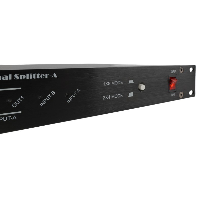 LIGHT4ME XSPLIT 2x4 rozdzielacz sygnału DMX splitter 8-kanałowy rack 19" 1U dwa tryby pracy