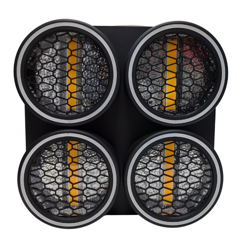 LIGHT4ME BLINDER LED 4 RING oświetlacz sceniczny oświetlenie estradowe efekt ring 4x30W WW LED COB + 252x0,2W RGB LED