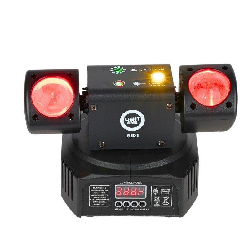 LIGHT4ME SID1 multiefekt świetlny LED 4w1 RGBWA efekt beam 2x laser R/G złoty stroboskop oświetlenie dyskotekowe klubowe DJ