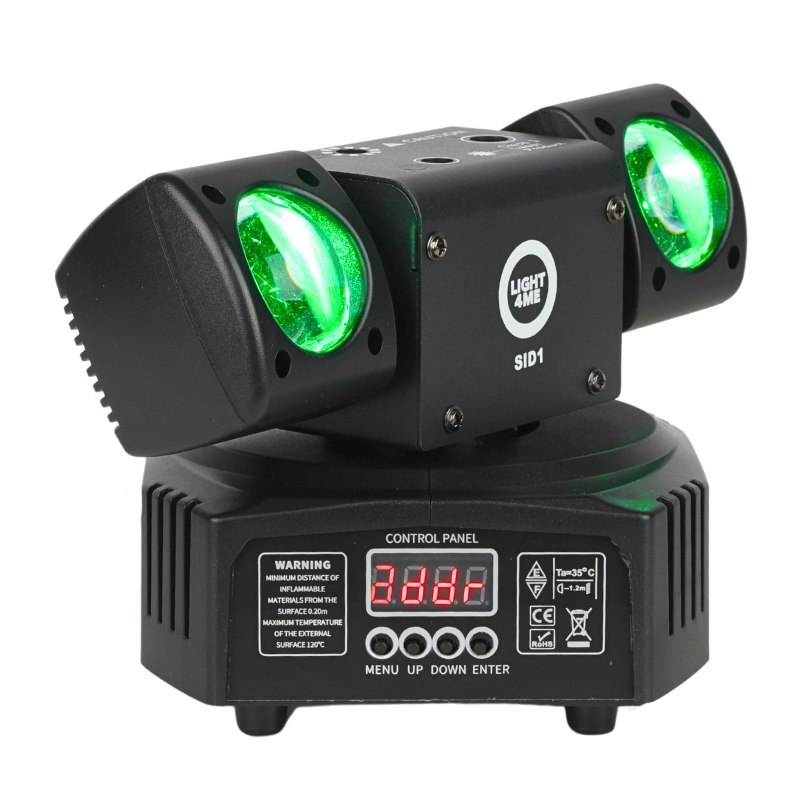 LIGHT4ME SID1 multiefekt świetlny LED 4w1 RGBWA efekt beam 2x laser R/G złoty stroboskop oświetlenie dyskotekowe klubowe DJ