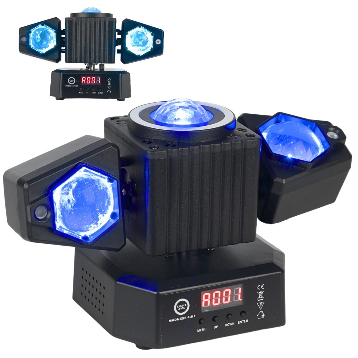 LIGHT4ME MADNESS 4IN1 multiefekt świetlny LED RGBW efekt beam laser R/G Magic Ball ring oświetlenie dyskotekowe klubowe DJ