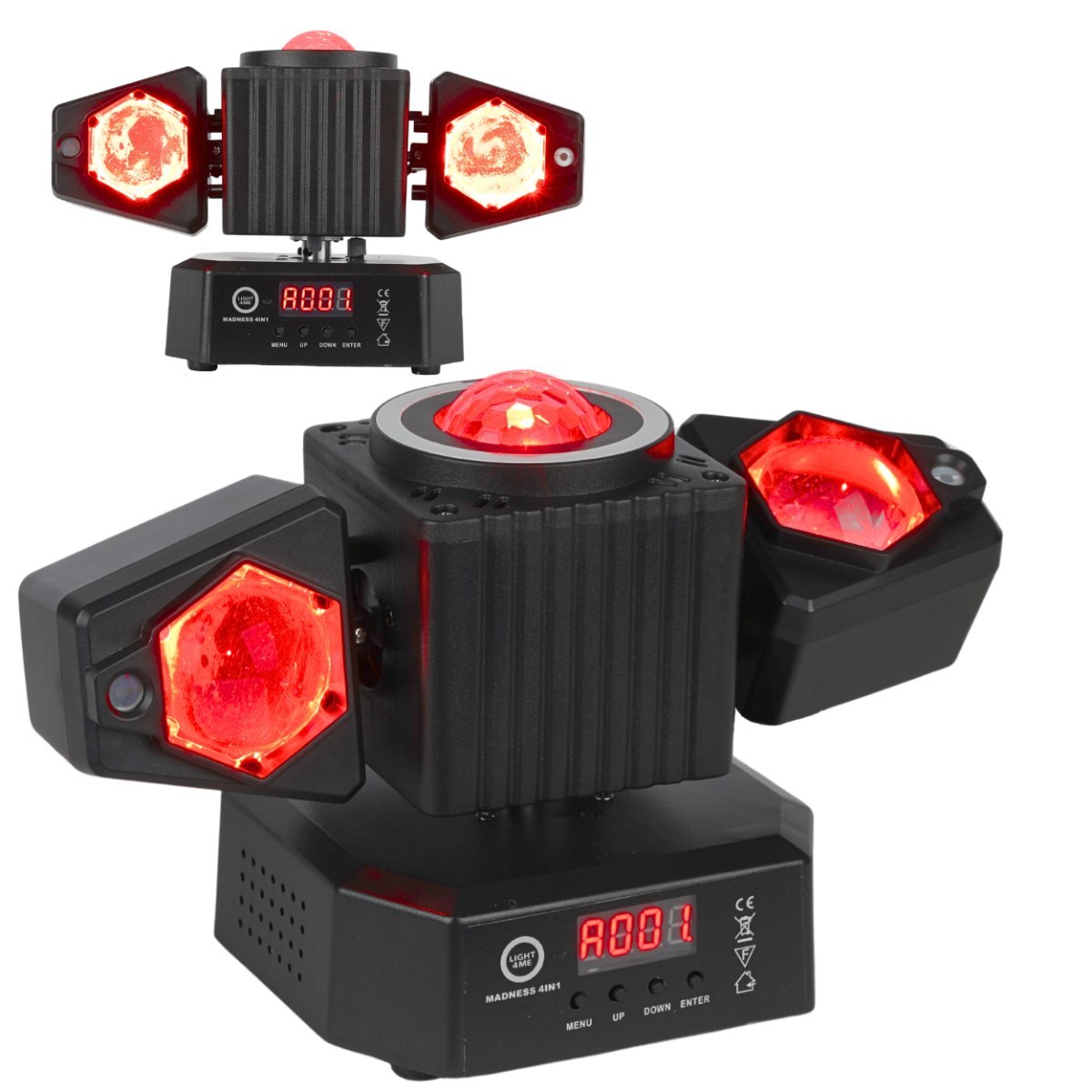 LIGHT4ME MADNESS 4IN1 multiefekt świetlny LED RGBW efekt beam laser R/G Magic Ball ring oświetlenie dyskotekowe klubowe DJ