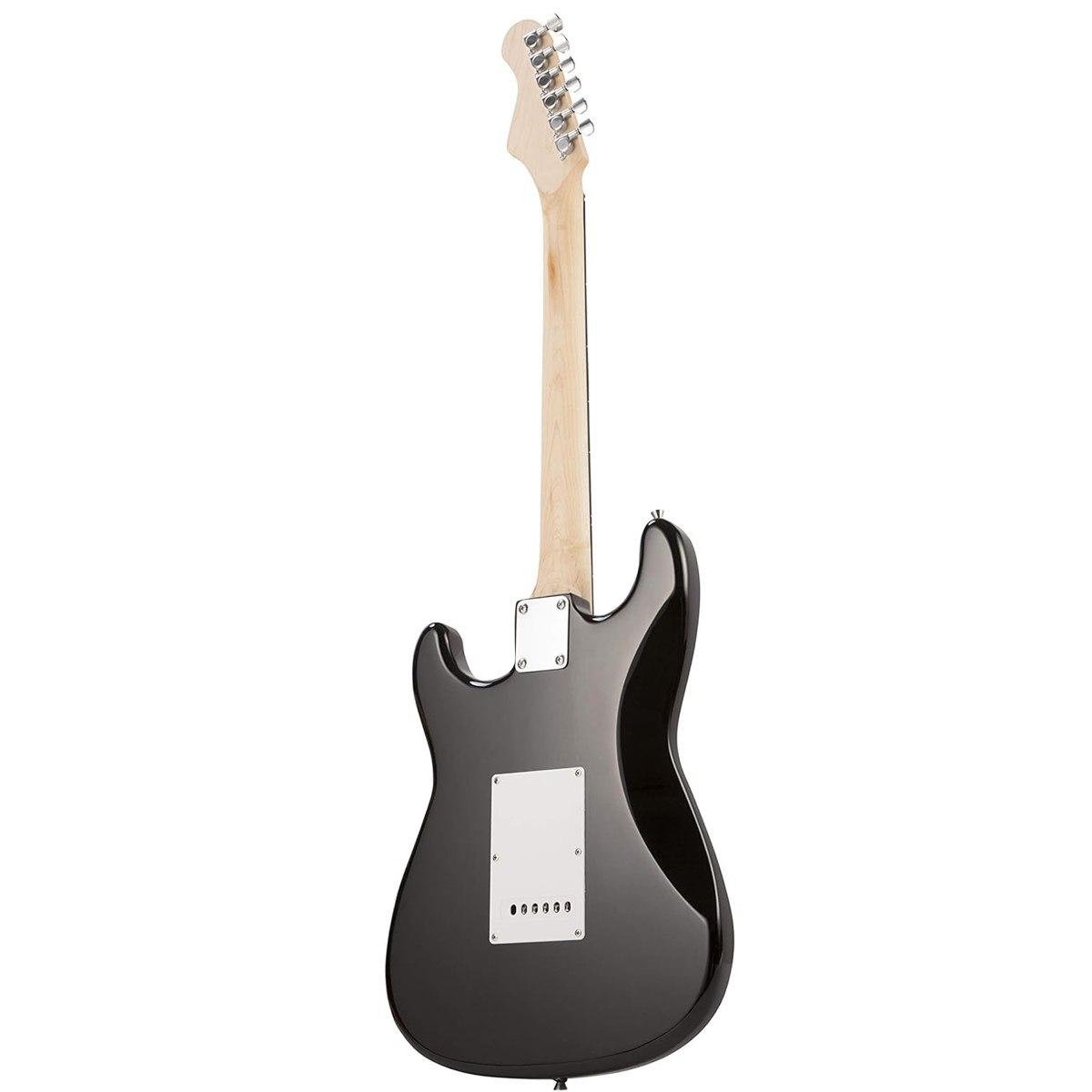 V-TONE EG 39 BK gitara elektryczna 4/4 stratocaster 39" SSS pokrowiec pasek przewód jack-jack tuner kostki do gry struny ramię tremolo klucze imbusowe zestaw