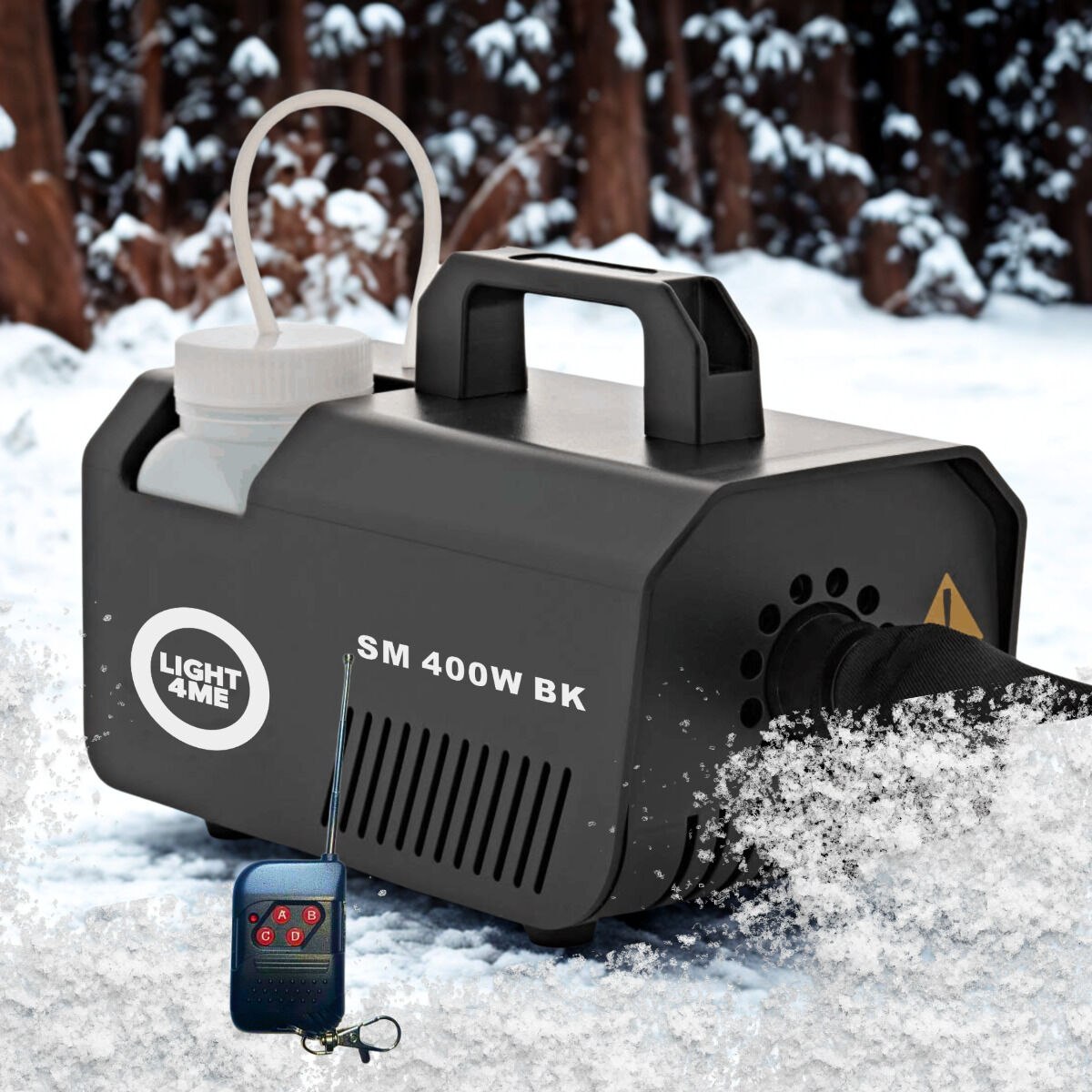 LIGHT4ME SM 400W BK generator wytwornica śniegu czarna pilot bezprzewodowy kontroler przewodowy