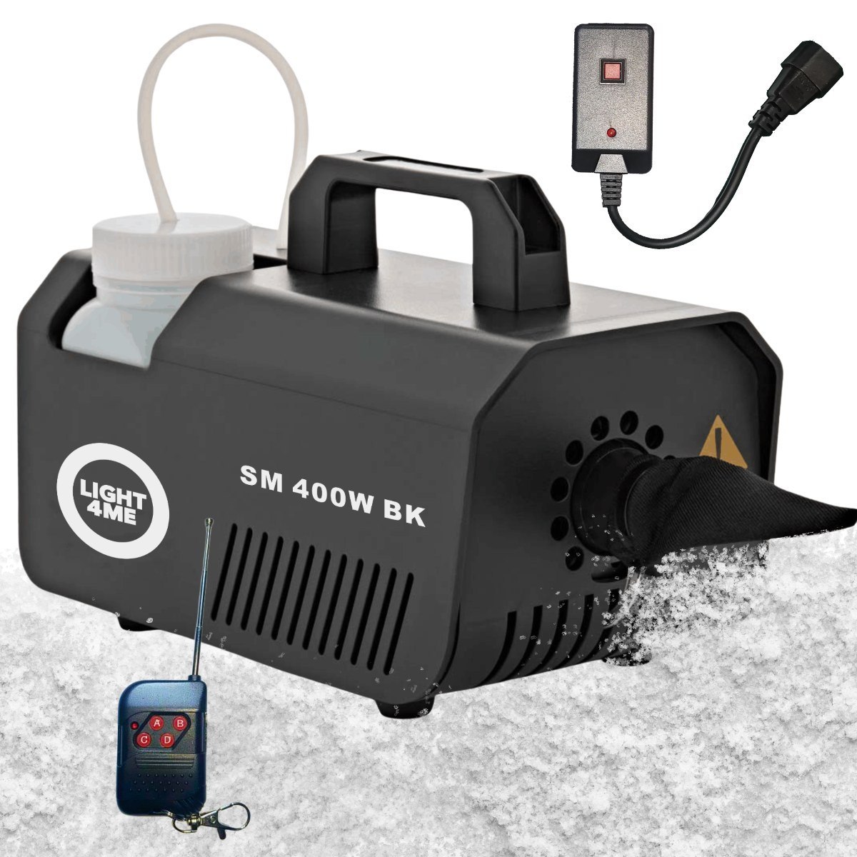LIGHT4ME SM 400W BK generator wytwornica śniegu czarna pilot bezprzewodowy kontroler przewodowy