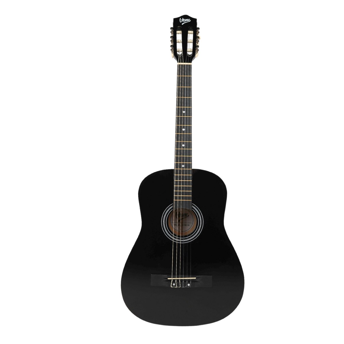 V-TONE BCG BK gitara klasyczna 4/4 czarna do nauki dla początkujących 3x kostka do gry akordy zestaw