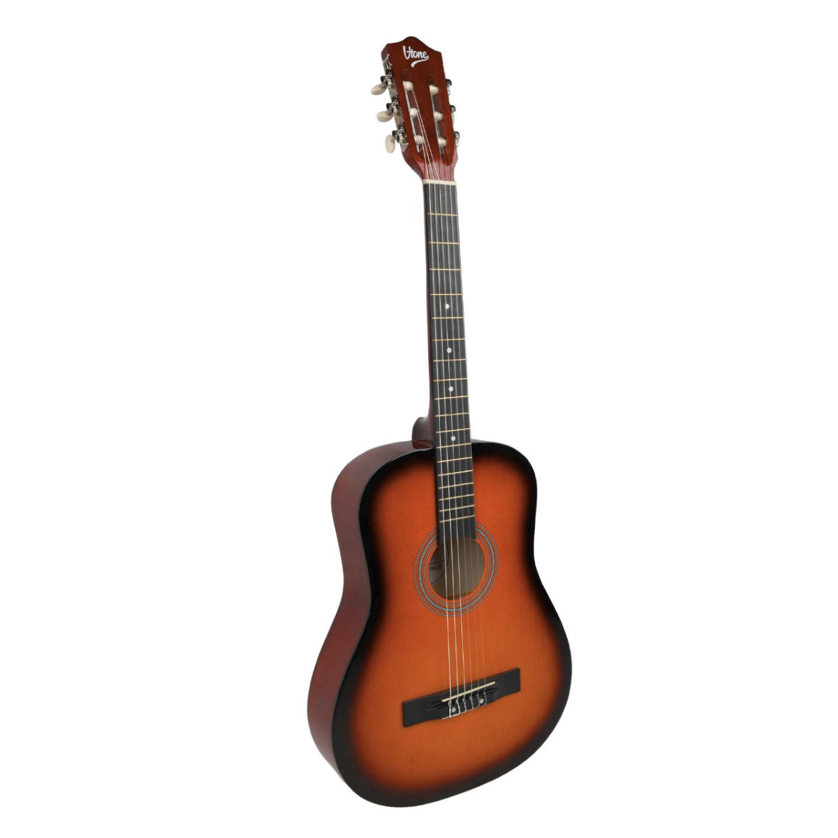 V-TONE BCG SB gitara klasyczna 4/4 sunburst do nauki dla początkujących 3x kostka do gry akordy zestaw