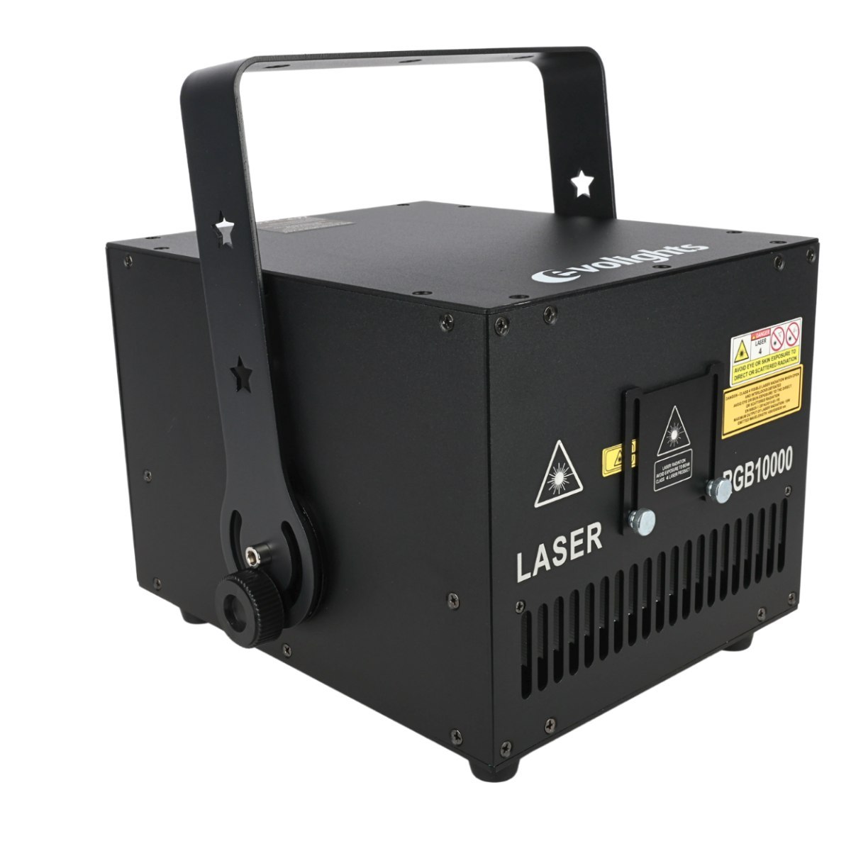 EVOLIGHTS LASER 10W RGB V2 sceniczne profesjonalne oświetlenie laserowe projektor DMX ILDA 2 kluczyki bezpieczeństwa uchwyt montażowy