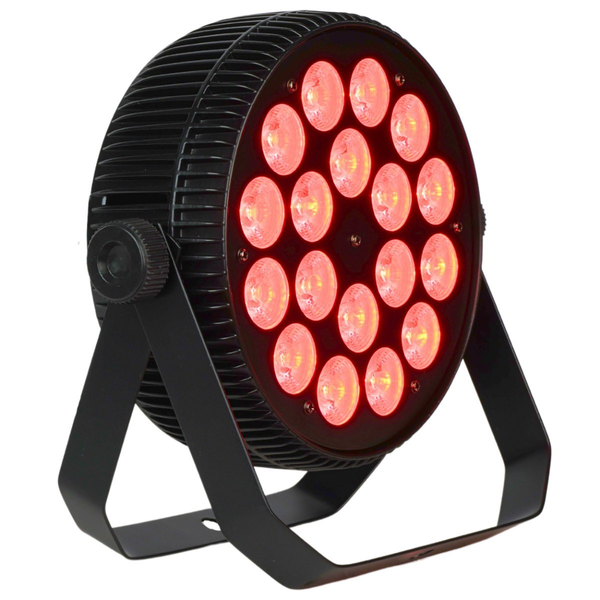 LIGHT4ME PARTY PAR 18x10W RGBW reflektor sceniczny LED efekt oświetleniowy DMX 2x uchwyt montażowy
