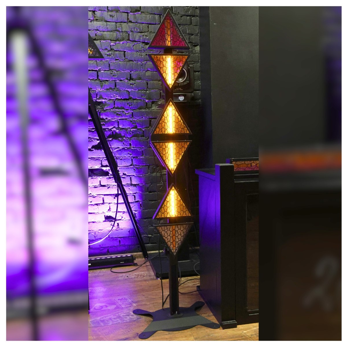 EVOLIGHTS LUMEN ONE 6x60W WW + 96x0,5W RGB LED reflektor sceniczny retro oświetlenie estradowe vintage ciepła biel efekt tła