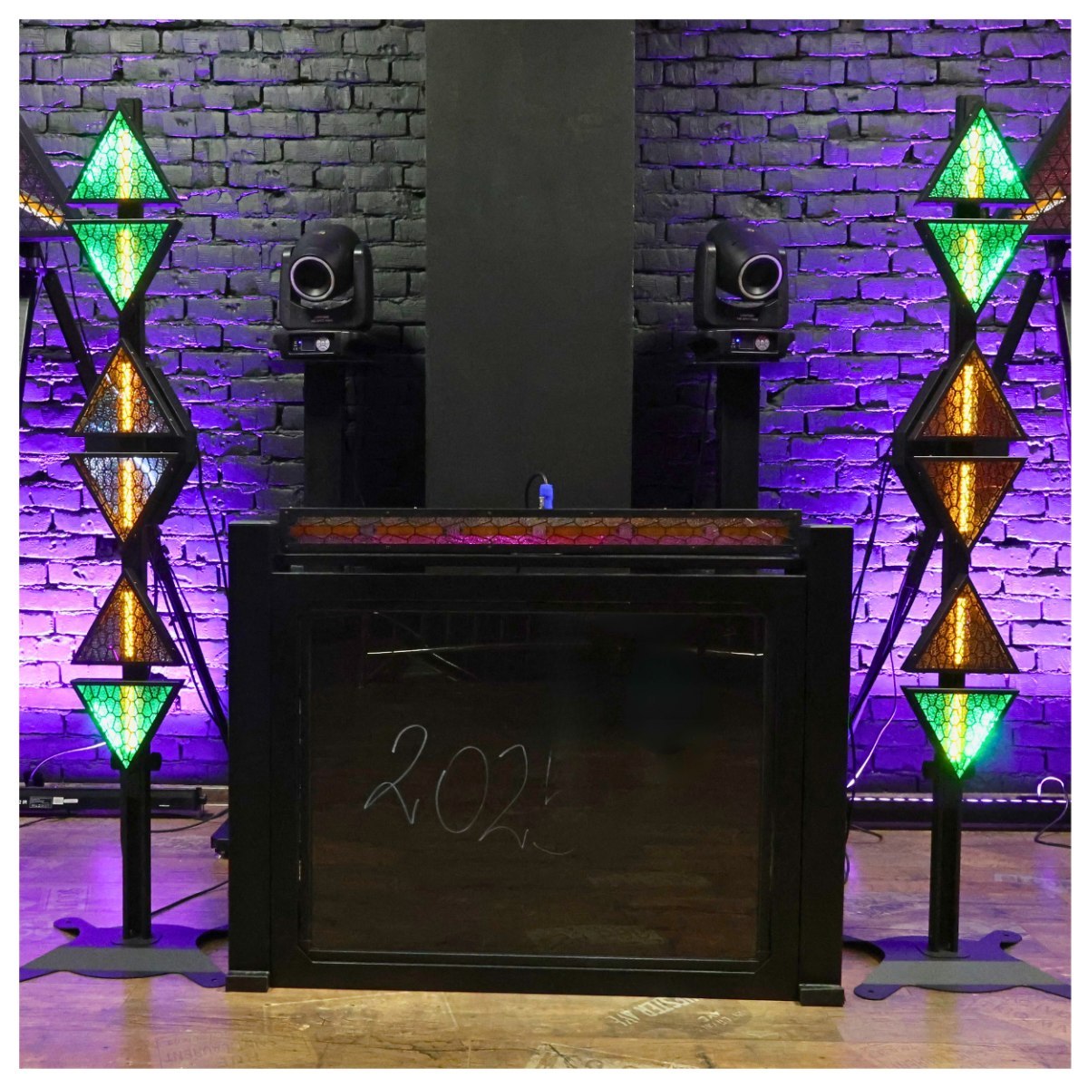EVOLIGHTS LUMEN ONE 6x60W WW + 96x0,5W RGB LED reflektor sceniczny retro oświetlenie estradowe vintage ciepła biel efekt tła