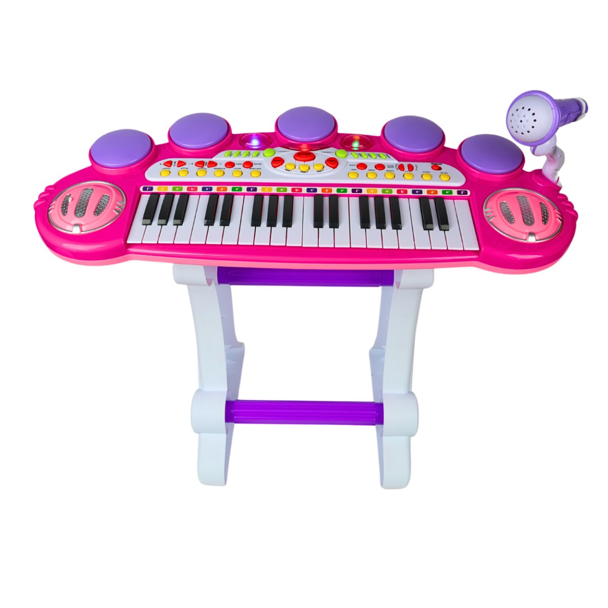 SUPRIMO EVA keyboard edukacyjny elektroniczny bateryjny organy pianino do nauki dla dzieci stołek mikrofon uchwyt mikrofonowy wejście AUX zestaw