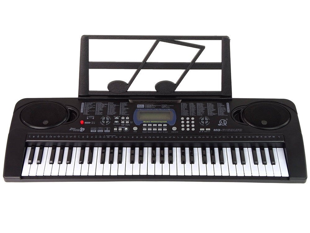 MQ 6159 UFB keyboard edukacyjny klawisze organy dla dzieci do nauki gry pulpit do nut mikrofon USB FM Bluetooth AUX wyjście słuchawkowe