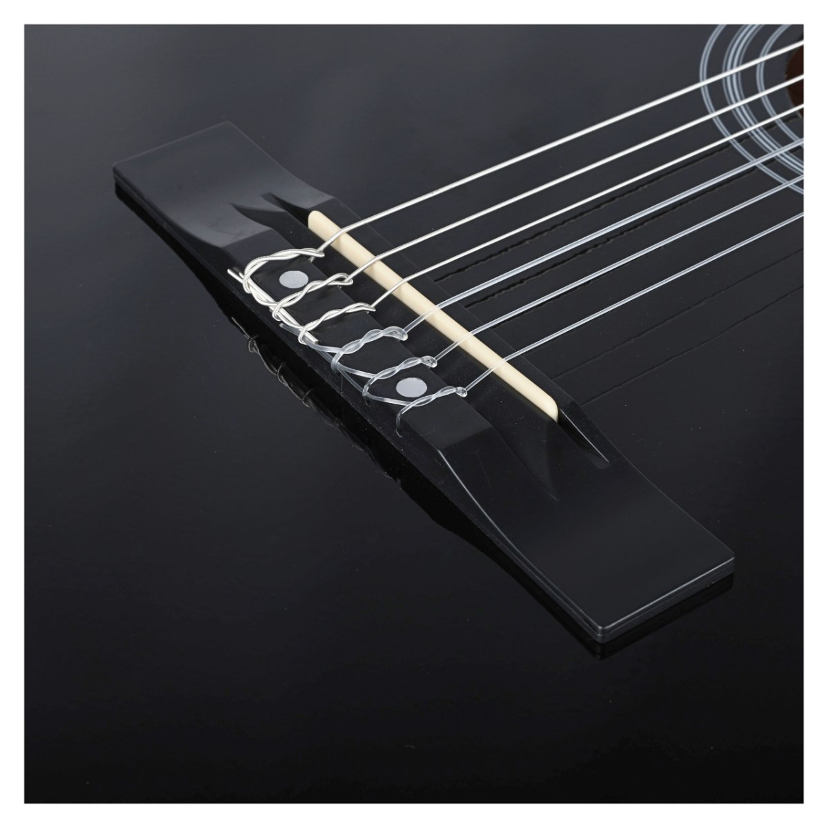 SUPRIMO CGS3 BK gitara klasyczna 4/4 czarna do nauki dla początkujących tuner kostki pasek zapasowe struny pokrowiec akordy zestaw