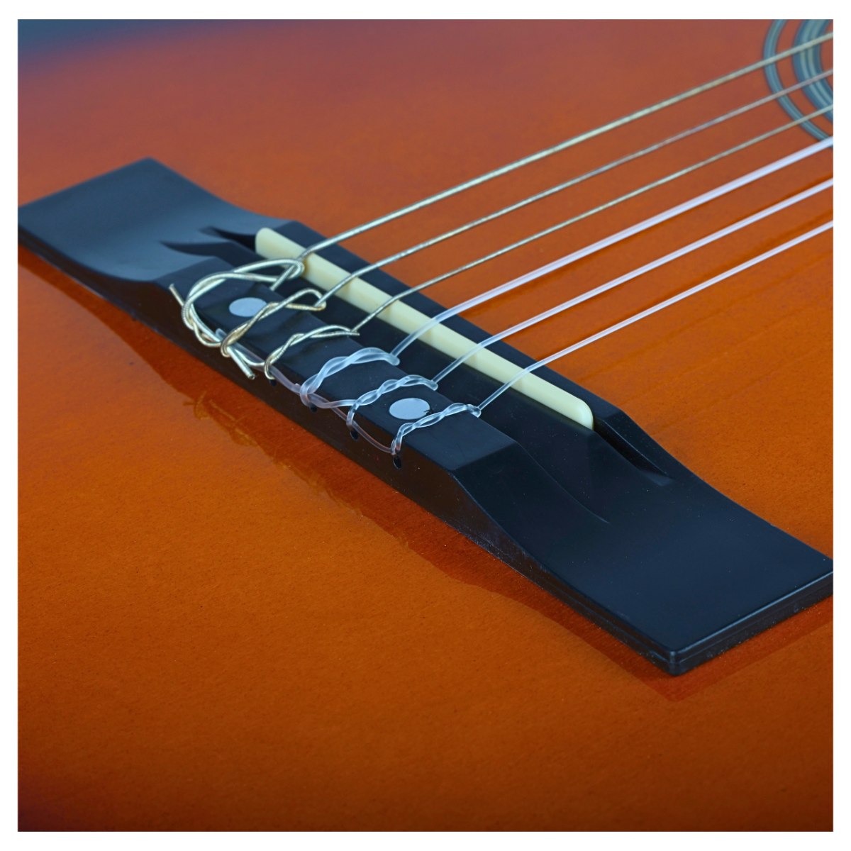 SUPRIMO CGS3 SB gitara klasyczna 4/4 sunburst do nauki dla początkujących tuner kostki pasek zapasowe struny pokrowiec akordy zestaw