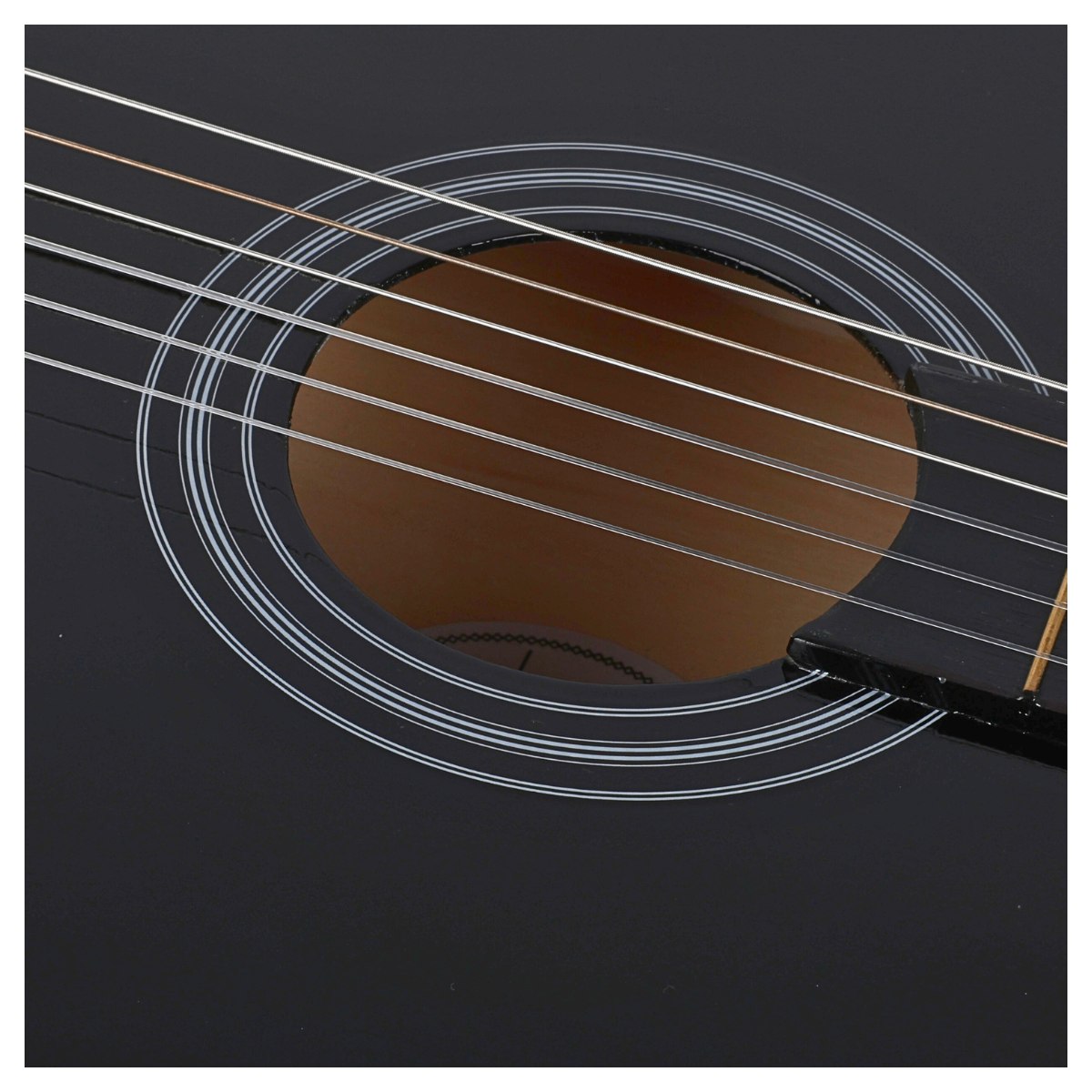 SUPRIMO CGS1 BK gitara klasyczna 4/4 czarna do nauki dla początkujących akordy zestaw