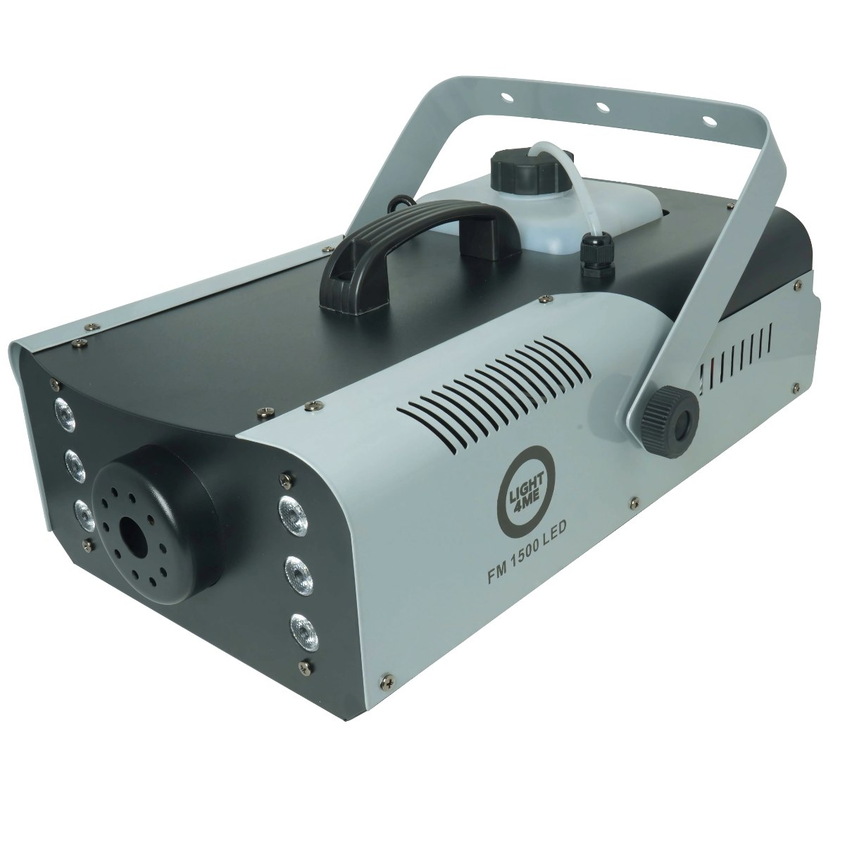 LIGHT4ME FM 1500 LED generator wytwornica dymu mgły efekt świetlny 6x1W RGB pilot bezprzewodowy kontroler przewodowy uchwyt montażowy