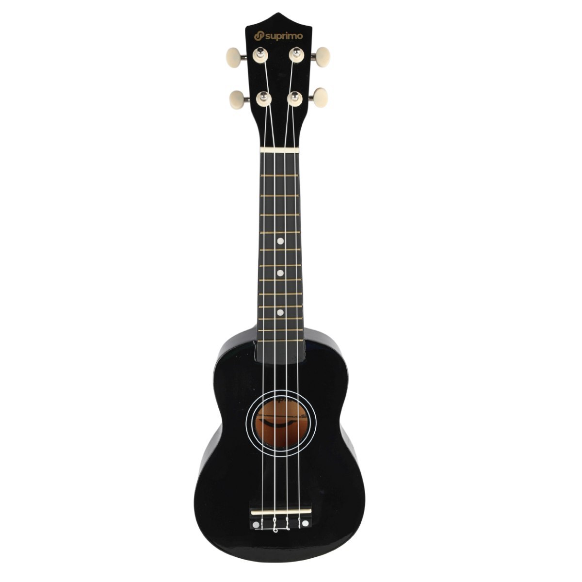 SUPRIMO UK21 SET BK ukulele sopranowe 21" czarne drewniane pokrowiec 3 kostki do gry zapasowe struny tuner zestaw dla dzieci do nauki gry