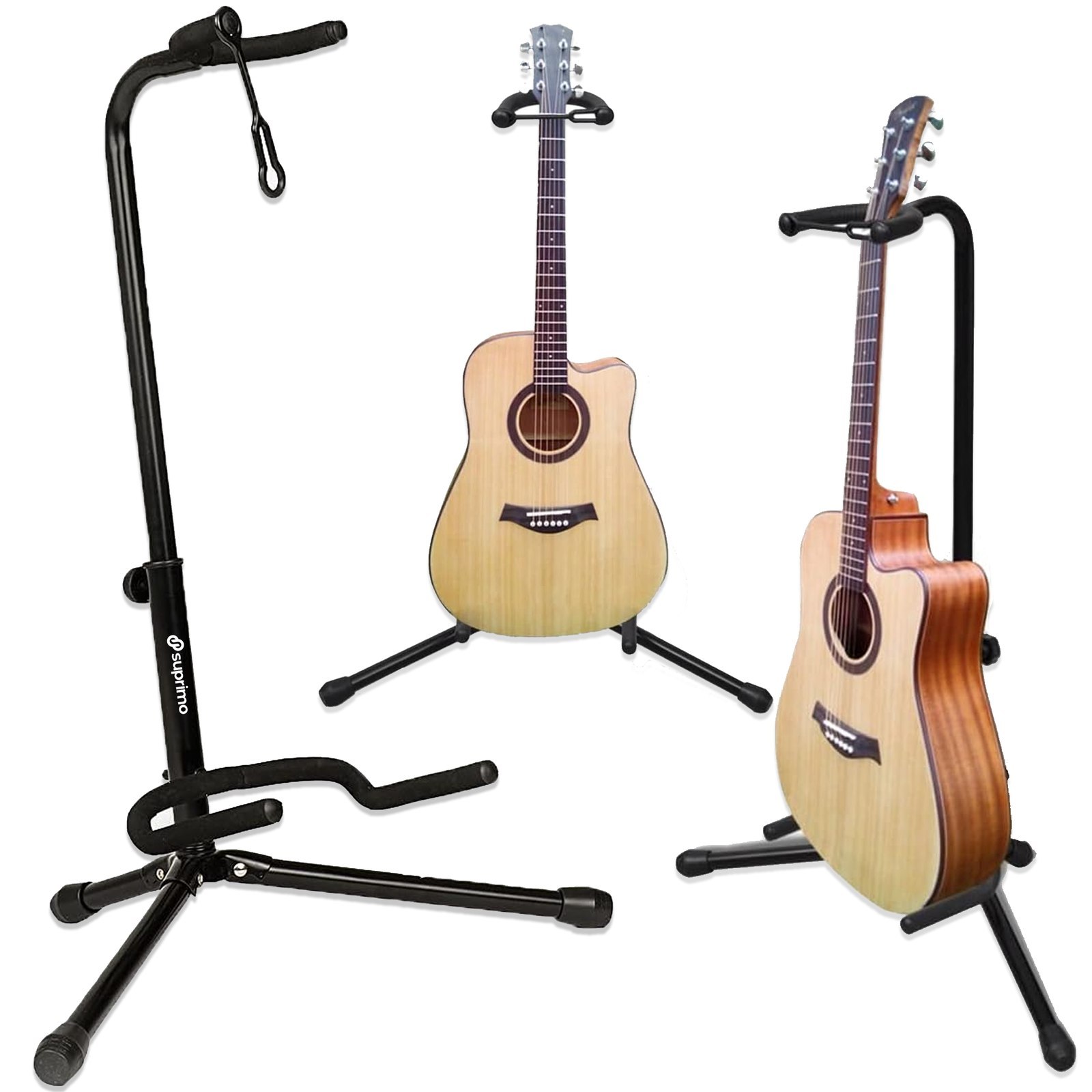 SUPRIMO GS2 stojak statyw gitarowy składany podłogowy przenośny blokada gitary 62-74 cm do 25 kg