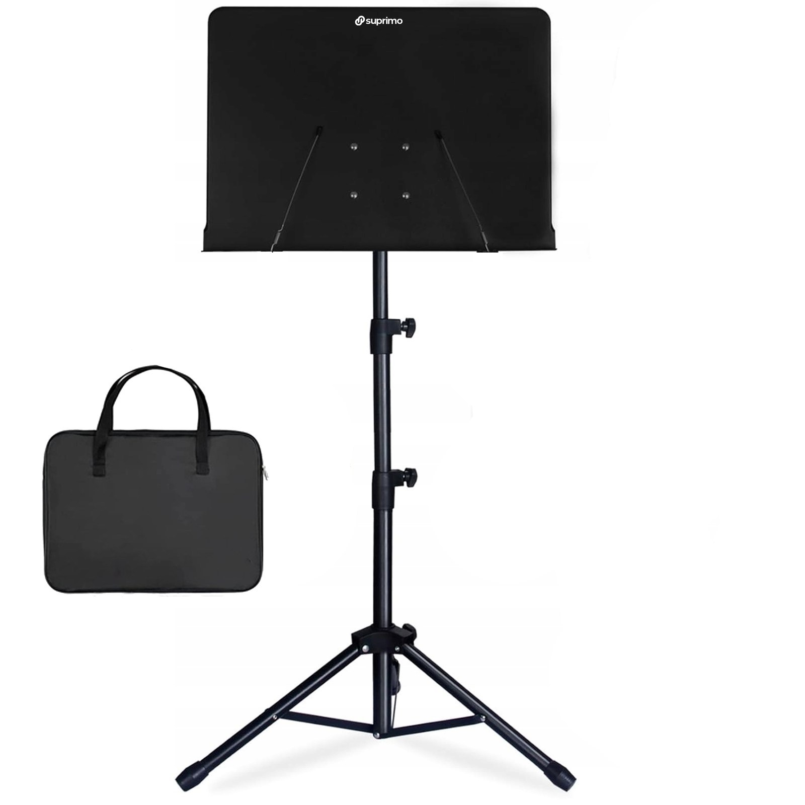SUPRIMO D3 SET statyw stojak pulpit do nut regulowany składany czarny pokrowiec zestaw 82-146 cm do 10 kg