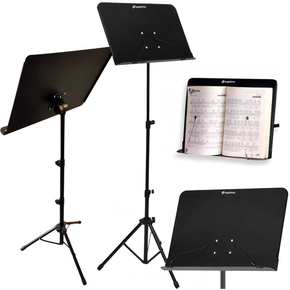 SUPRIMO D3 statyw stojak pulpit do nut regulowany składany czarny 82-146 cm do 10 kg