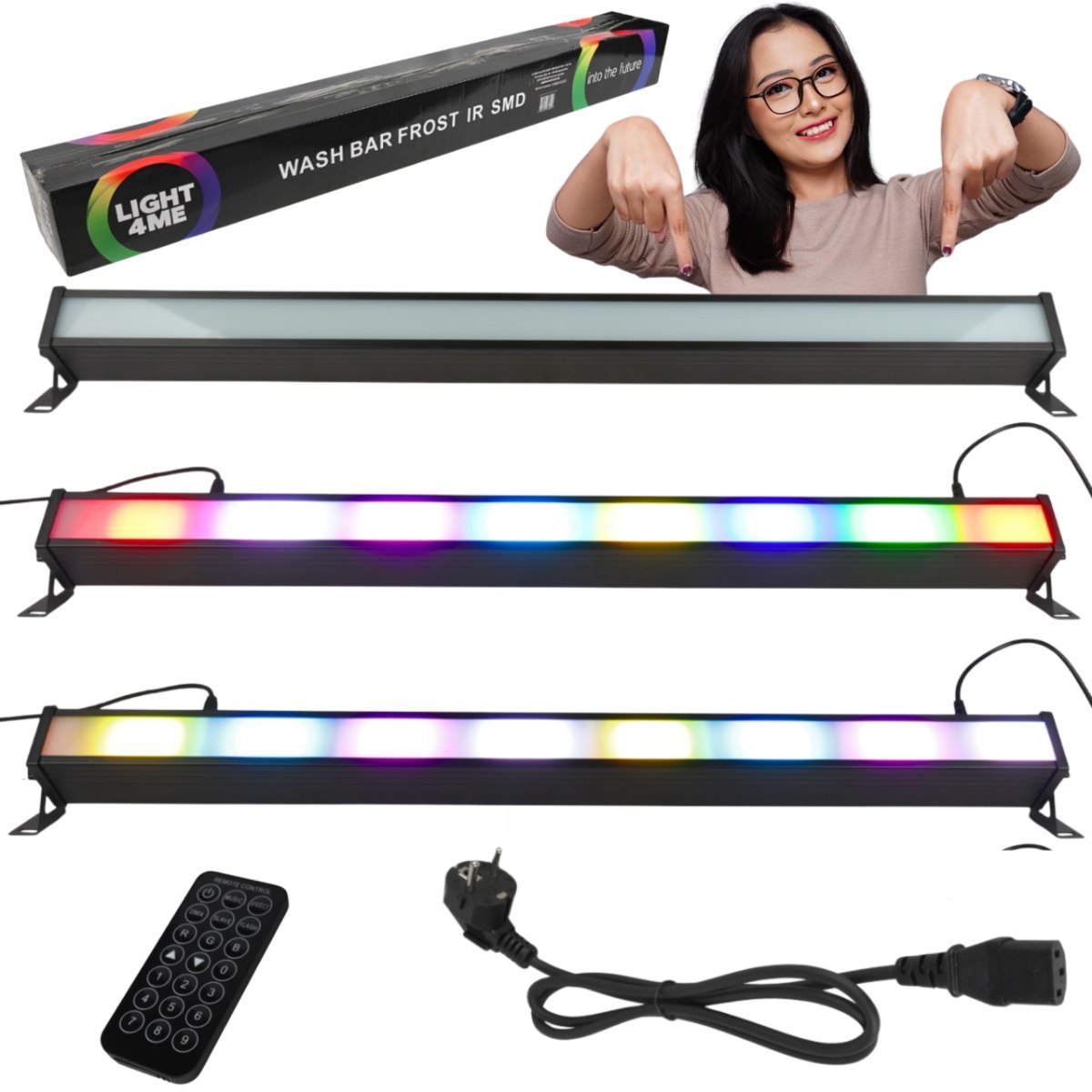 LIGHT4ME WASH BAR FROST IR SMD listwa oświetleniowa wall washer dekoracja światłem 192x1,5W RGB SMD5050 LED