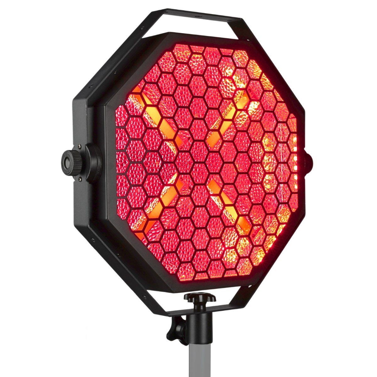 EVOLIGHTS LUMENO X reflektor vintage oświetlenie sceniczne retro ciepła biel efekt tła 4x60W WW LED + 48x0,2 RGB LED