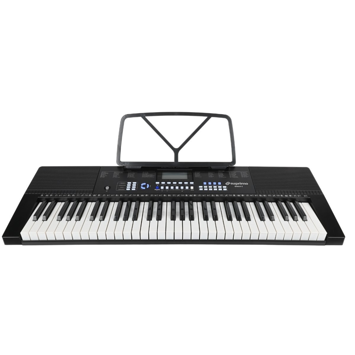 SUPRIMO EK611 keyboard elektroniczny edukacyjny 61 klawiszy pulpit do nut mikrofon przewodowy zestaw