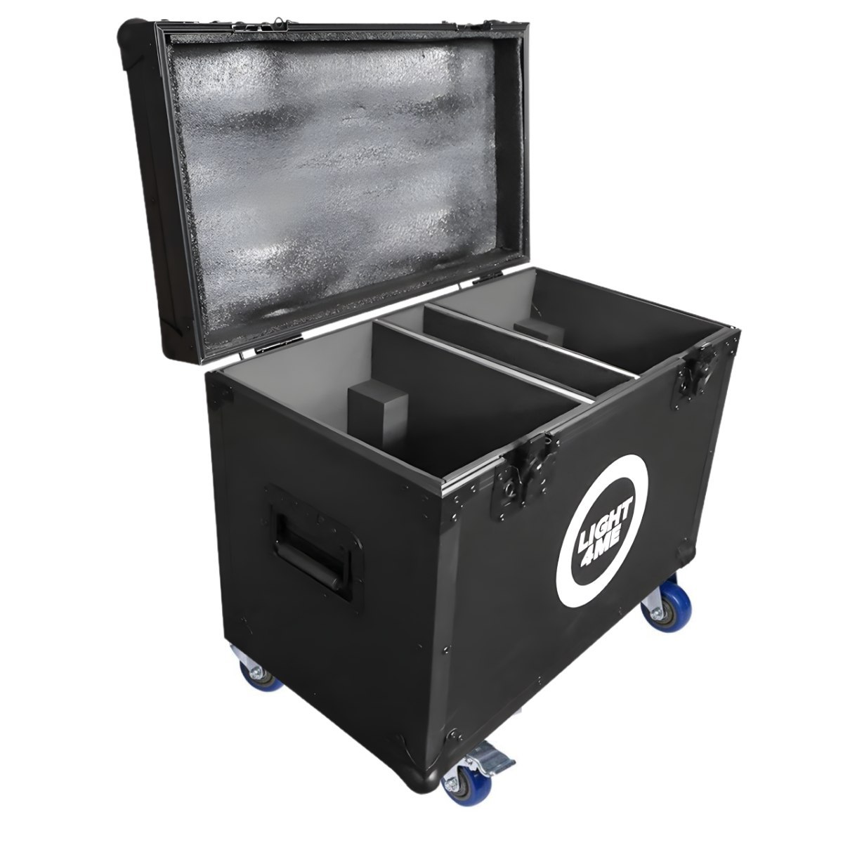 LIGHT4ME ZOOM WASH 19x15W CASE 2IN1 skrzynia transportowa na 2 głowice ruchome akcesoria 4 kółka mechanizm blokady