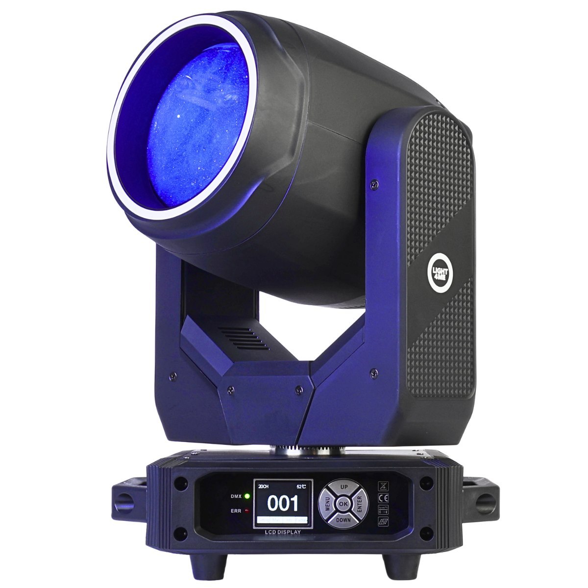 LIGHT4ME FOCUS 200W BEAM RING LED głowica ruchoma oświetlenie sceniczne efekt ring 27x0,5W RGB SMD LED uchwyt montażowy omega