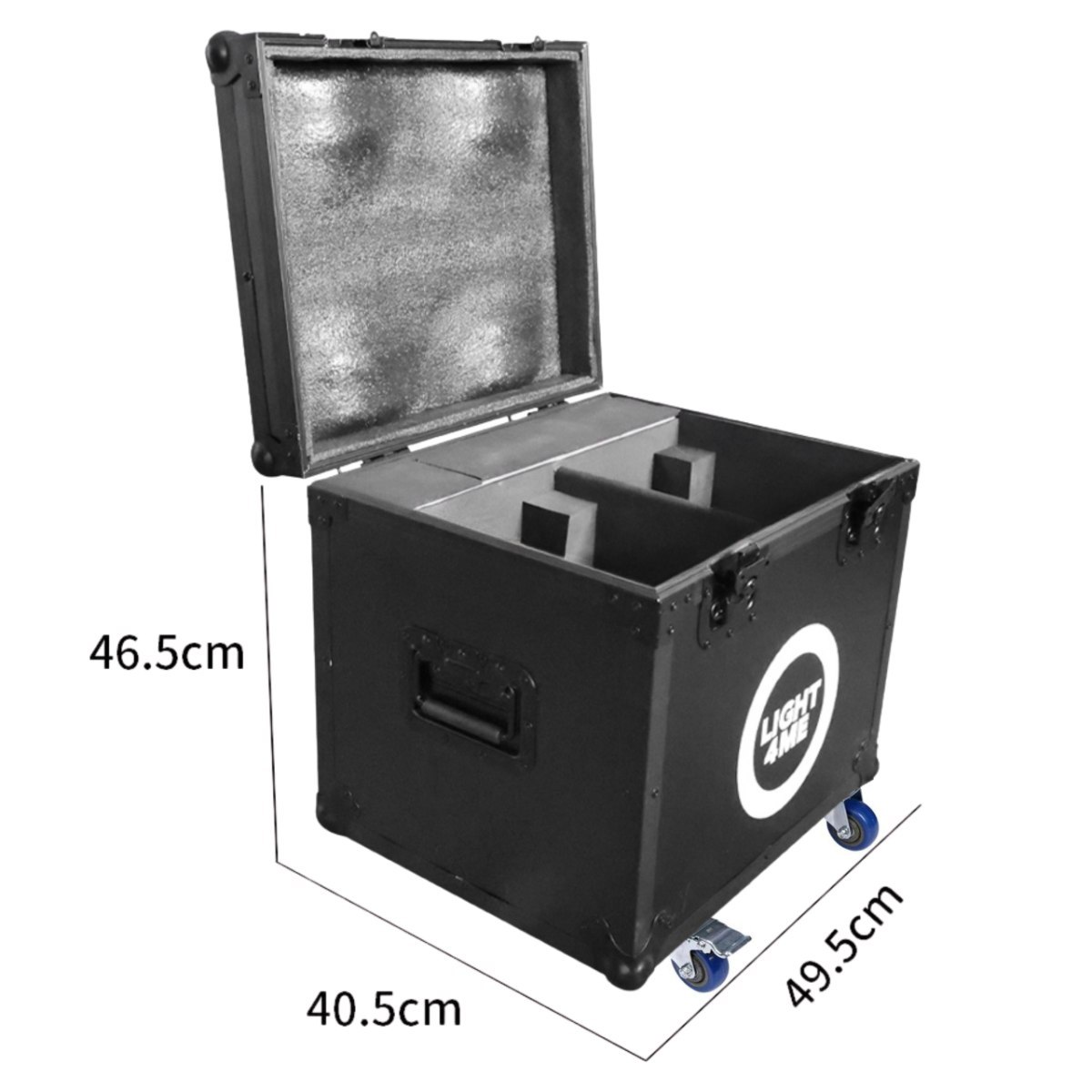 LIGHT4ME SKY SPOT 150W CASE 2IN1 skrzynia transportowa na 2 głowice ruchome akcesoria 4 kółka mechanizm blokady