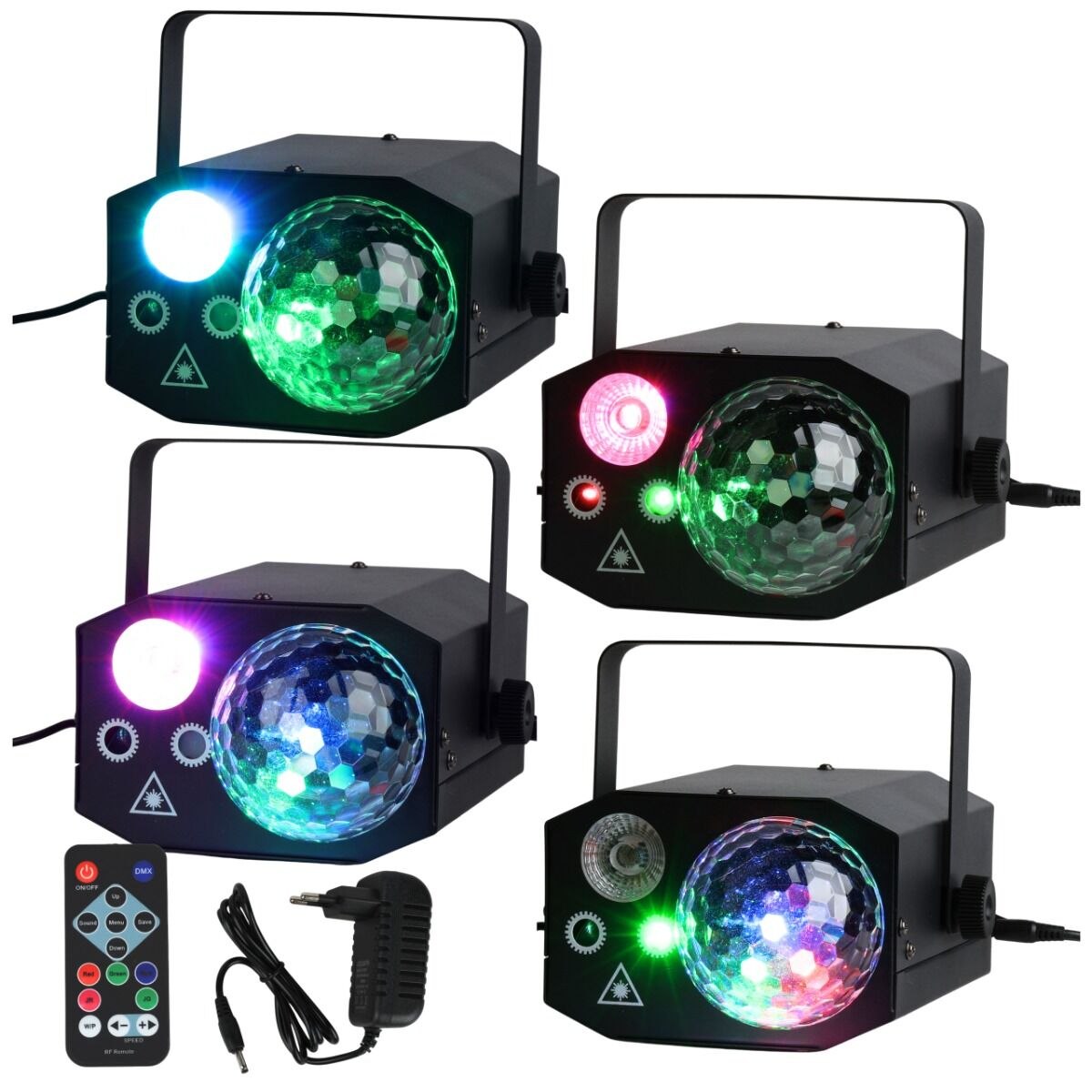 LIGHT4ME GIG SET 1 wytwornica dymu 400W LED płyn do dymu 1l efekt oświetleniowy 4w1 RGBW+RGB+laser R/G zestaw na event imprezę