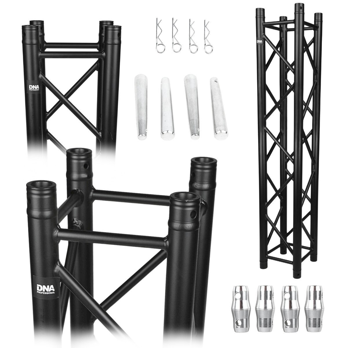 DNA TB4 150 kratownica sceniczna trawers na oświetlenie aluminiowa kwadratowa czarna 50x2 mm 1,5 m