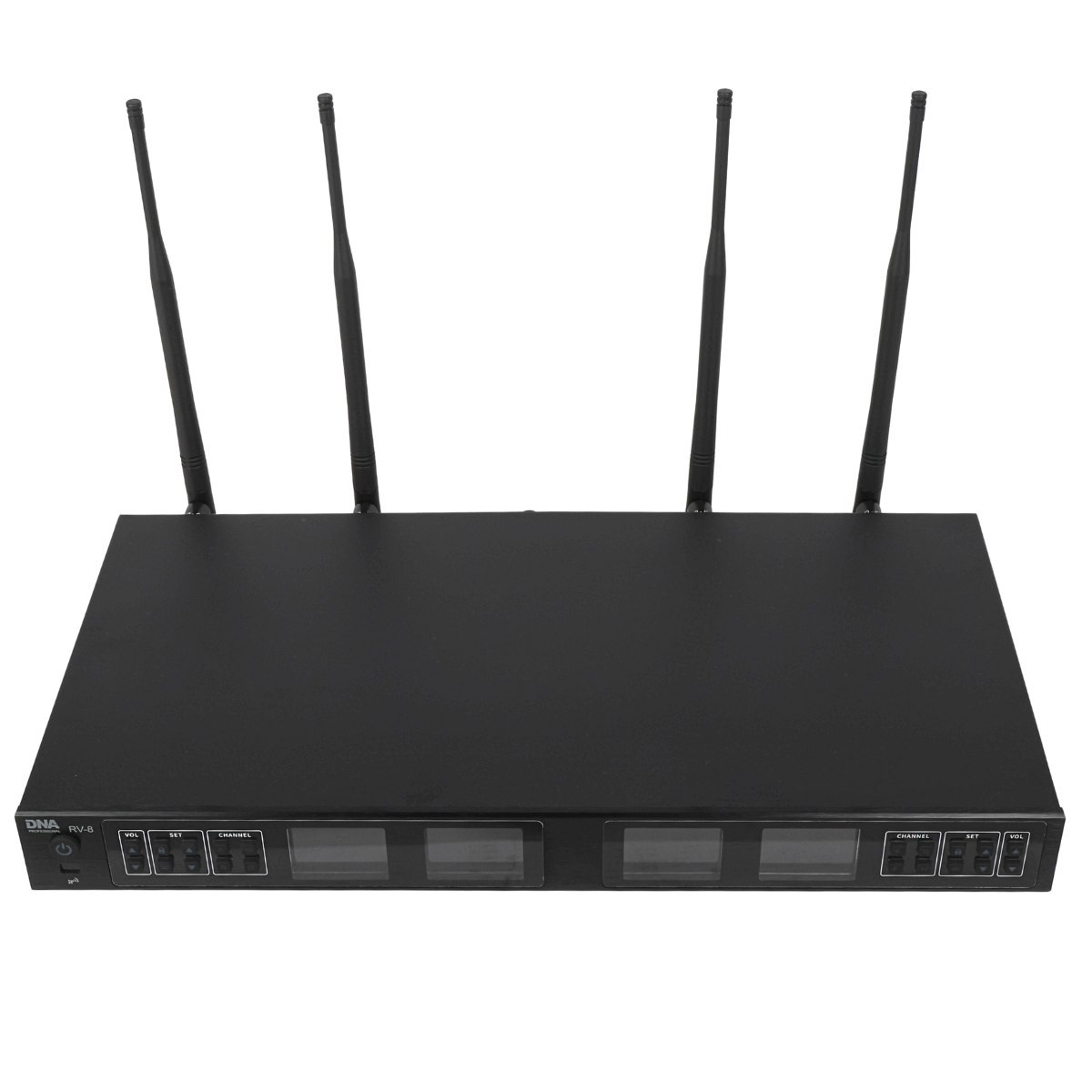 DNA RV-8 zestaw bezprzewodowy 8x bateryjny mikrofon doręczny odbiornik UHF 610-690 MHz 8x40 kanałów
