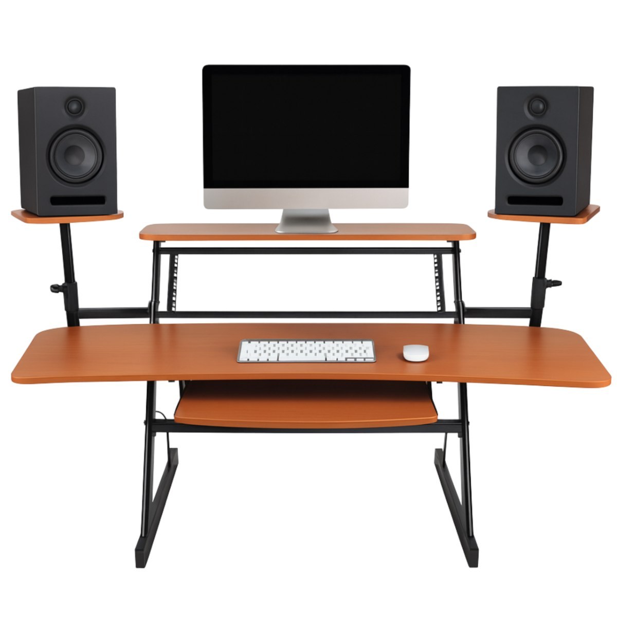 DNA SD2 biurko studyjne stanowisko robocze blat półka górna na wyposażenie 2x podstawa na monitor audio wysuwana półka na klawiaturę 2x6U 119 cm
