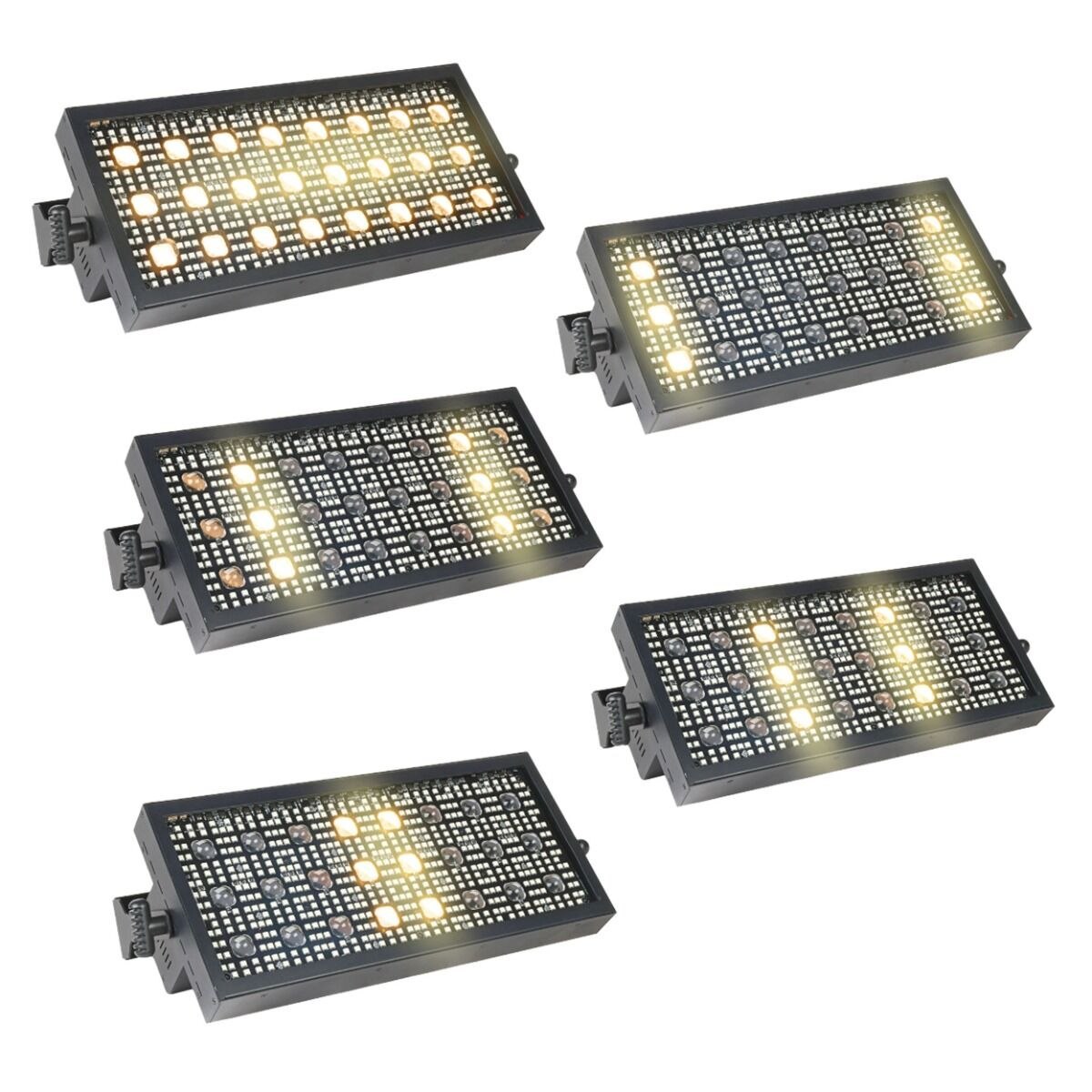 LIGHT4ME VENOM STROBE PANEL V2 stroboskop sceniczny efekt oświetleniowy LED DMX 524x0,3W RGB SMD 5050+24x3W WW uchwyt montażowy
