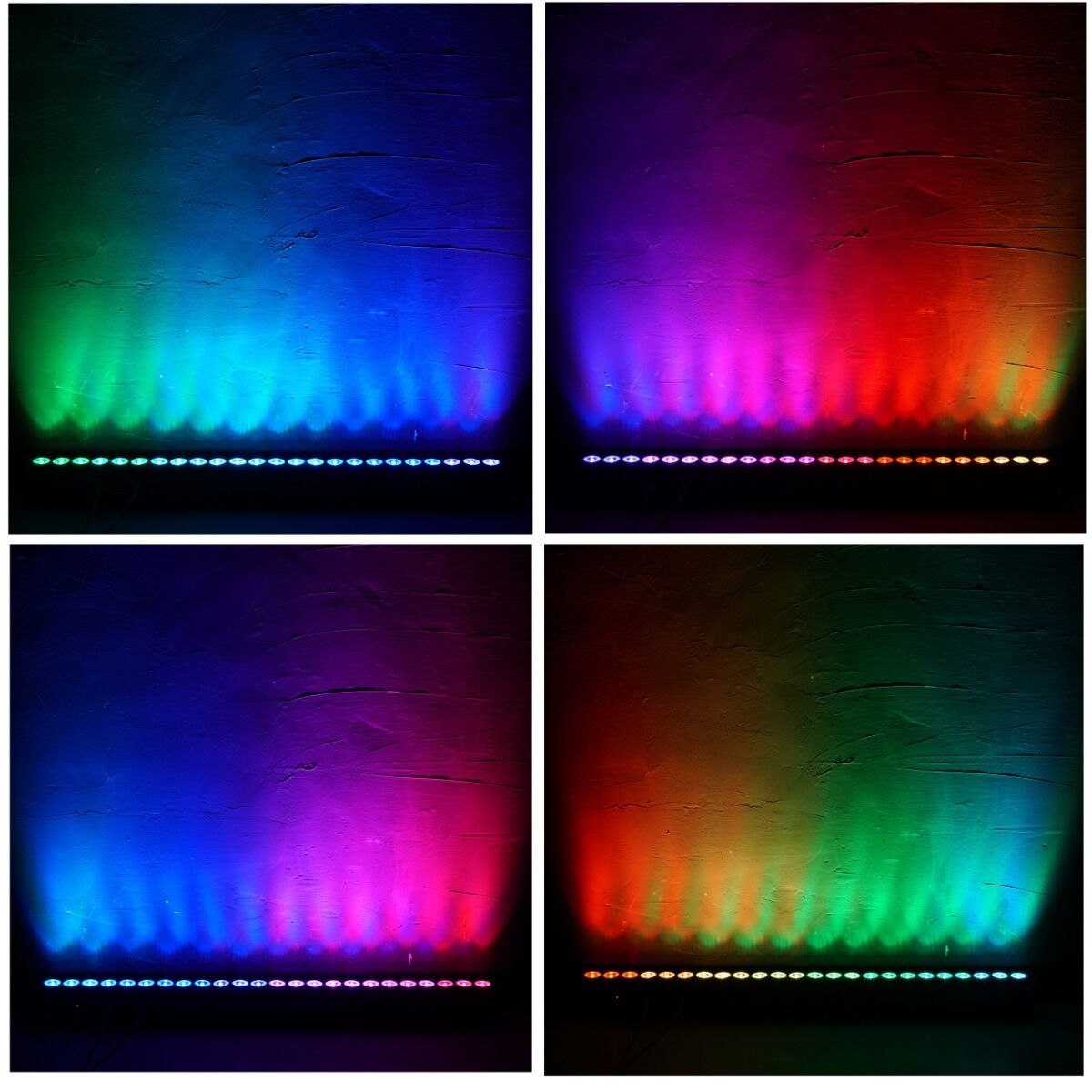 LIGHT4ME AURA PIXEL BAR 24x3W RGBW LED listwa oświetleniowa DMX efekt aura 96x0,2W RGB SMD 5050 dekoracja światłem 2x uchwyt montażowy