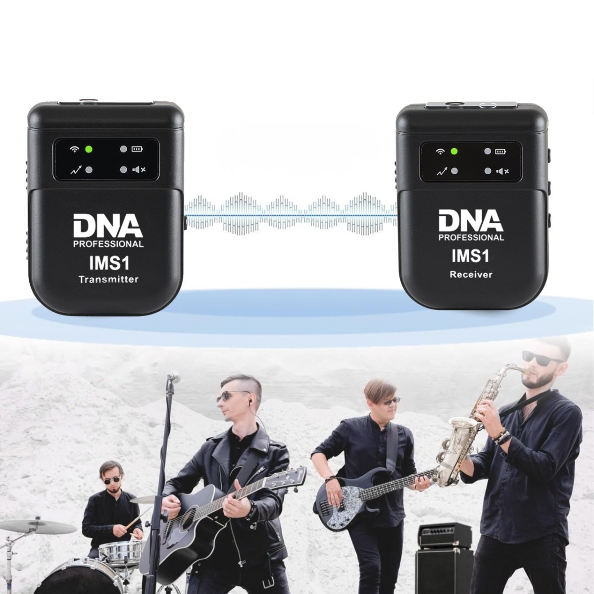 DNA IMS1 bezprzewodowy system transmisji audio 2,4 GHz mono/stereo nadajnik odbiornik USB-C słuchawki zestaw