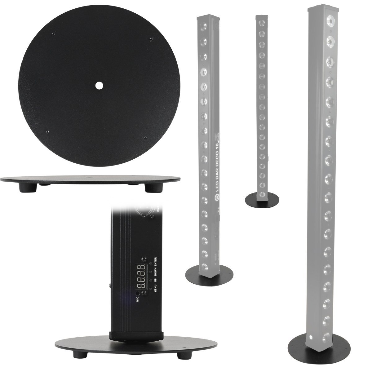 DNA MBP1 podstawa listwy oświetleniowej do pracy pionowej okrągła stalowa nóżki antypoślizgowe 20x20x0,3 cm