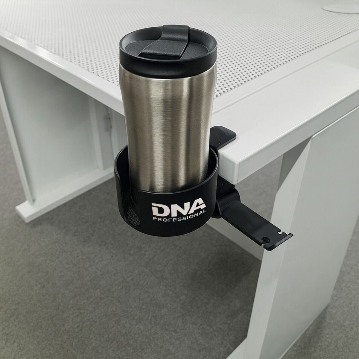 DNA DJ BOOTH WEB uchwyt wielofunkcyjny na kubek wieszak na słuchawki przybornik do stanowiska stołu DJ aluminium do 5 kg