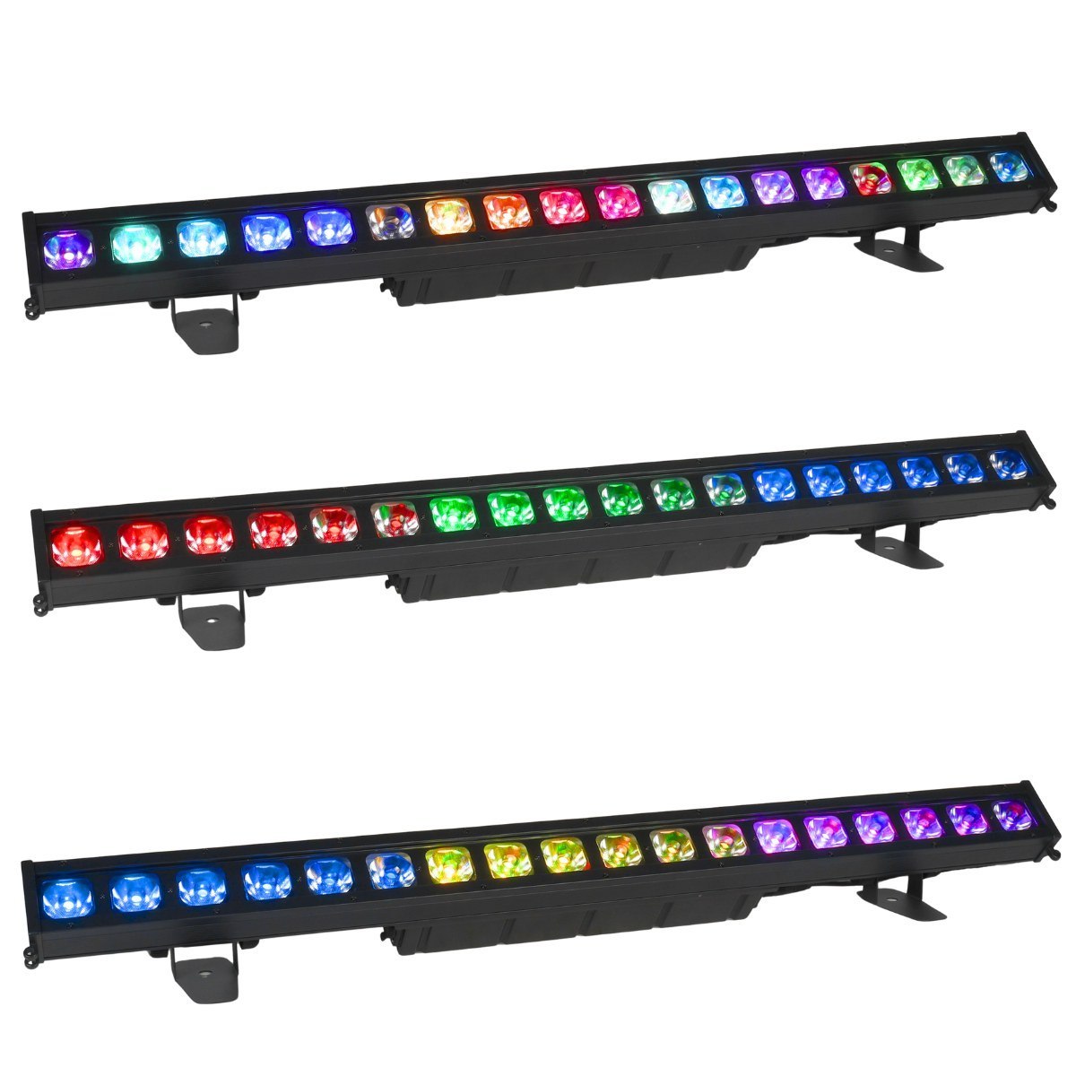 EVOLIGHTS GLACIER BAR 18 RGBA listwa oświetleniowa IP65 DMX łącznik 2x uchwyt montażowy 18x10W LED