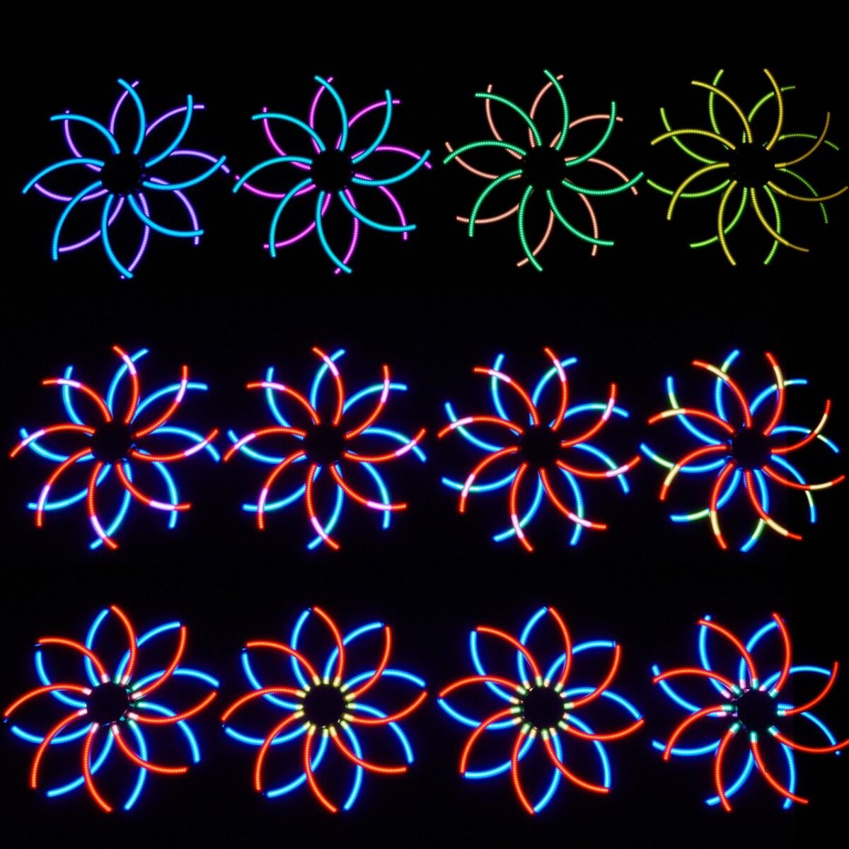 EVOLIGHTS VORTEX ruchomy efekt oświetleniowy DMX LED rotacja 360° 576x0,3W RGB SMD 5050 efekt tła 2x uchwyt montażowy omega